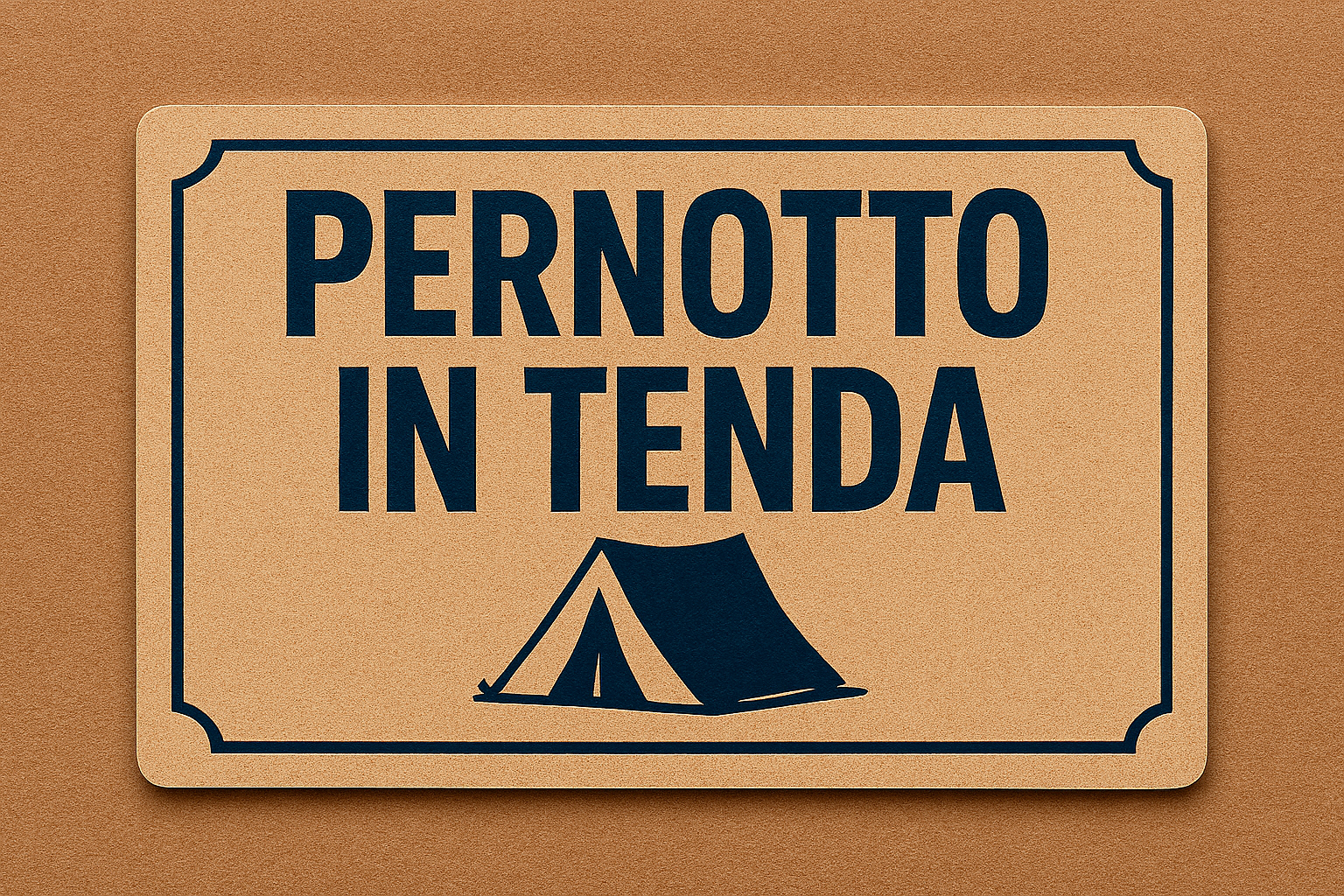 PERNOTTO IN TENDA